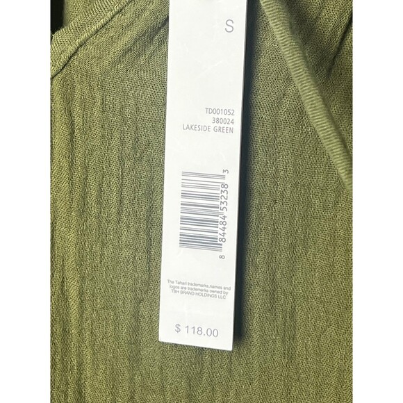 TAHARI Boho MAXI DRESS Sleeveless, High neck, Tiered Hem Green size small - Picture 9 of 9